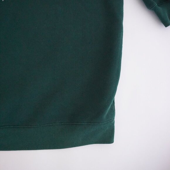 Vtg '90S Express Hunter Green Navy Embroidered Floral Cotton Crewneck Sweater XL - Picture 5 of 8